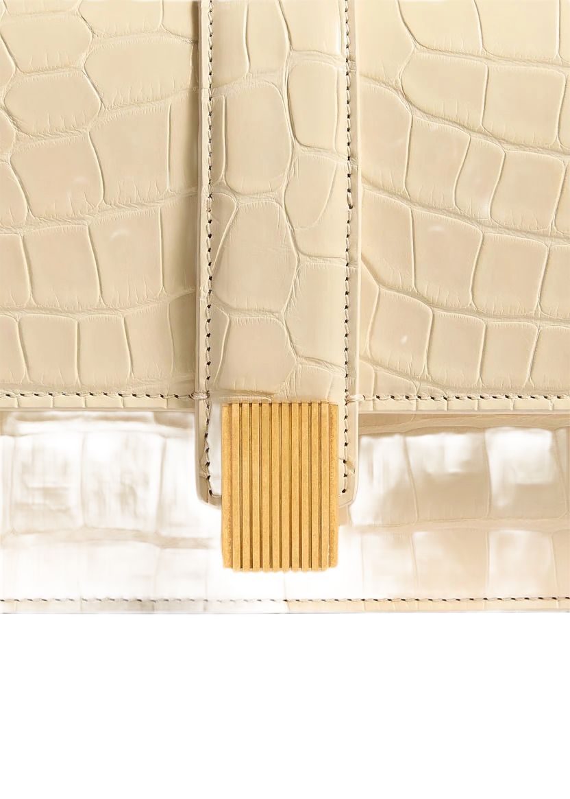 Crocodile Embossed Shoulder Handbag