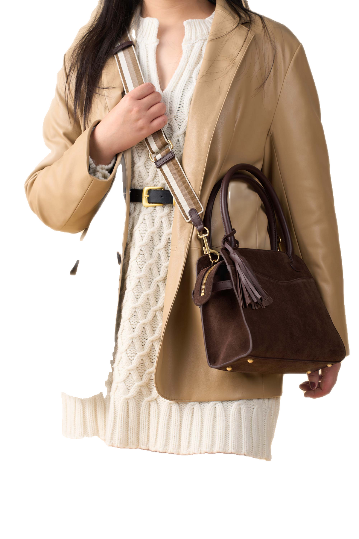 Brown Suede Handbag for Women