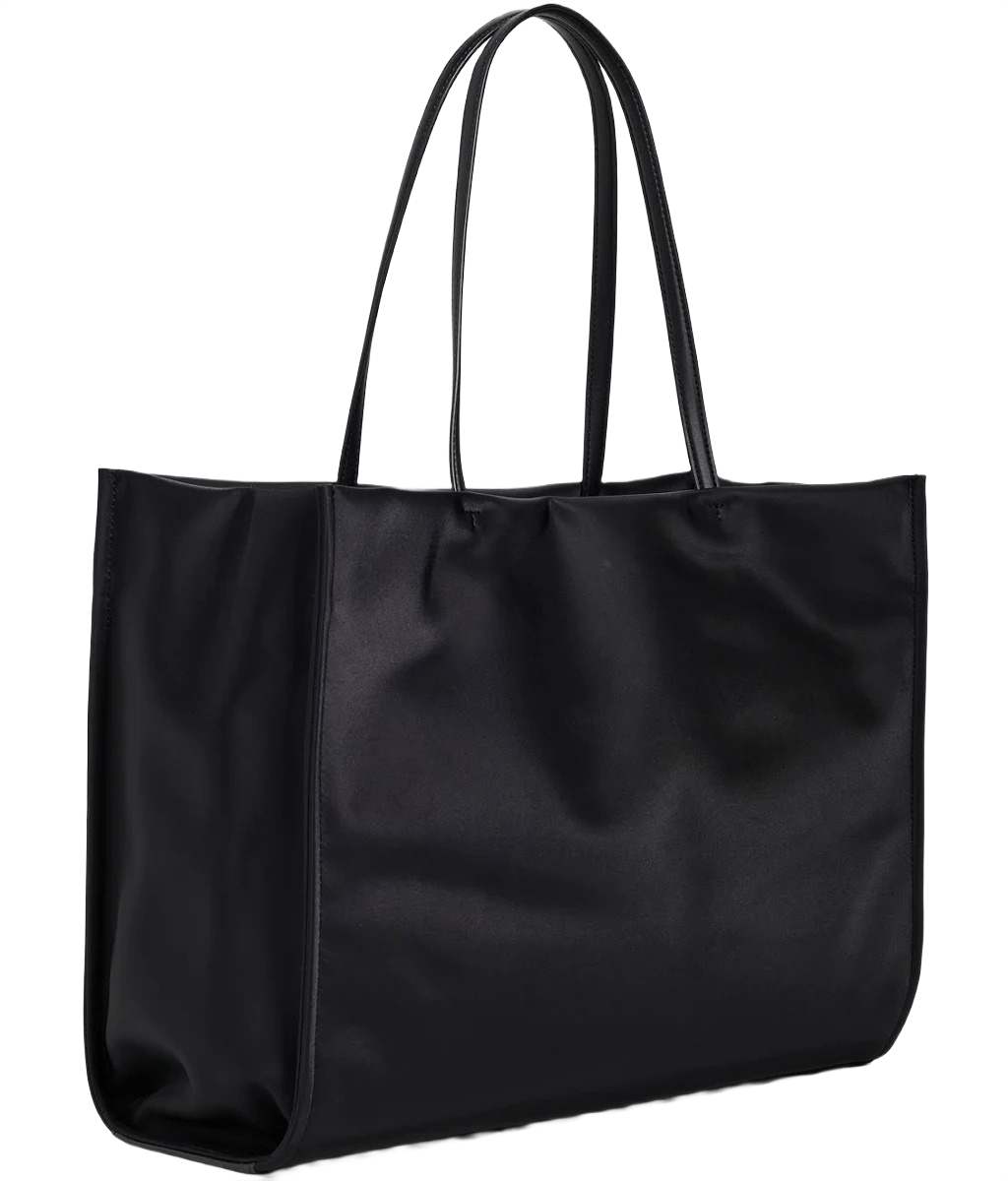 Classic Black Leather Tote Bag