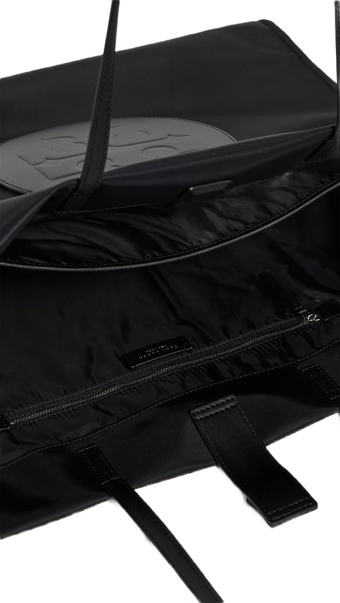 Classic Black Leather Tote Bag