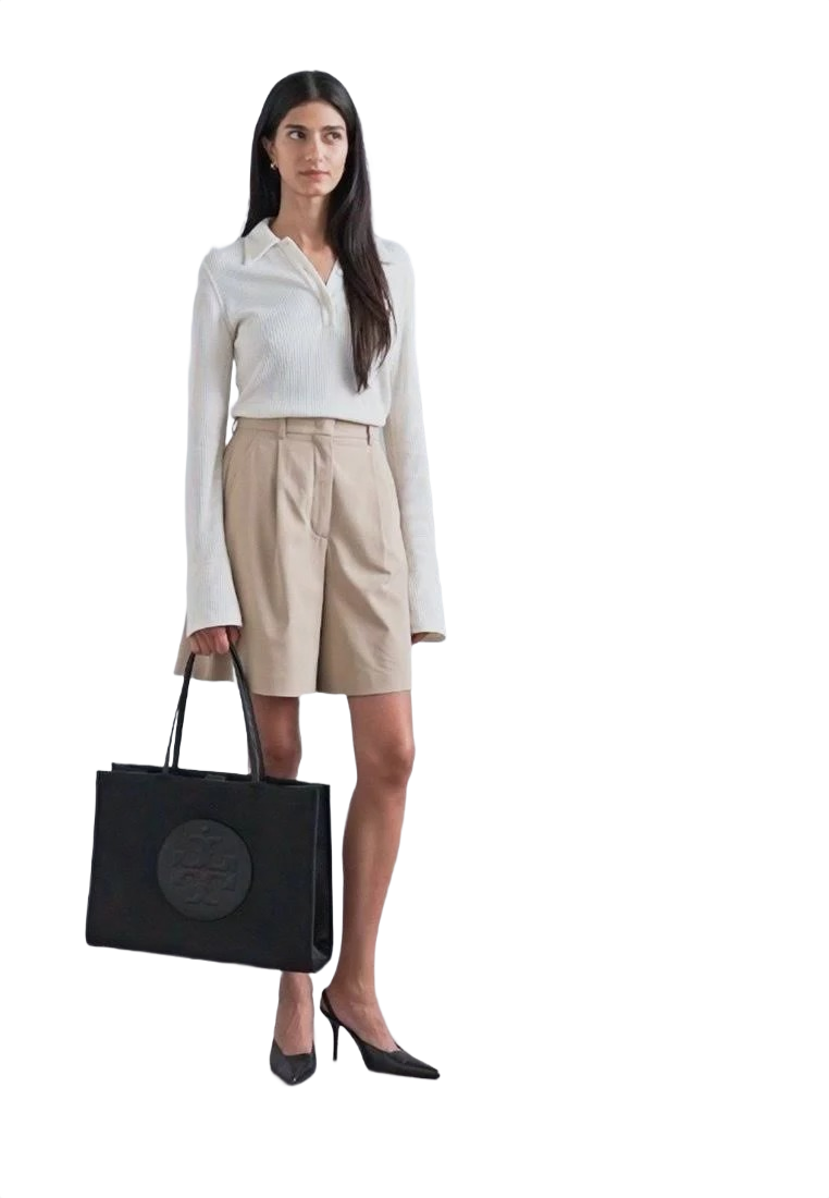 Classic Black Leather Tote Bag